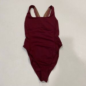 Fabletics Burgundy One Piece Swimsuit Women’s Small